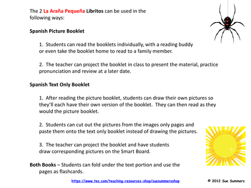 Spanish La Arana Pequena Emergent Reader Booklet - Itsy Bitsy Spider Booklets