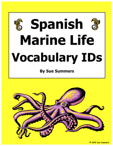 Spanish Marine Life Vocabulary IDs Worksheet