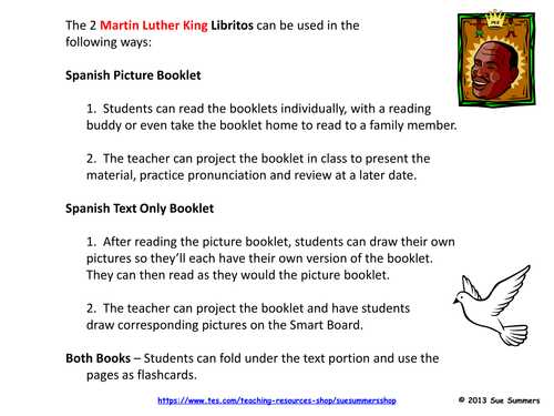 Spanish Martin Luther King 2 Emergent Reader Booklets