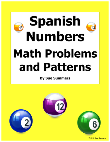 Spanish Numbers - Math Problems, Patterns, and Image IDs