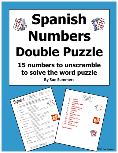 Spanish Numbers Double Puzzle Worksheet