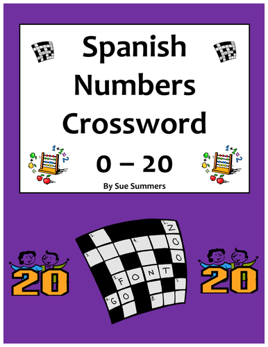 Spanish Numbers Zero to Twenty Crossword Puzzle and Image IDs