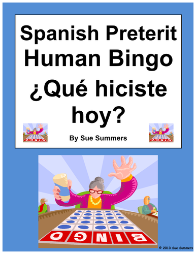 Spanish Preterit Human Bingo Speaking Activity Que Hiciste Hoy?