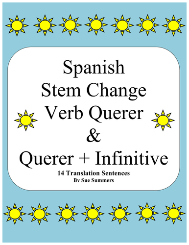 Spanish Querer & Querer + Infinitive Sentences Worksheet