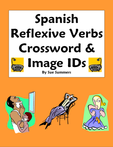Spanish Reflexive Verbs Crossword 18 Words and 11 Image IDs