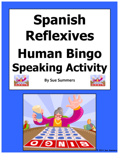 Spanish Reflexive Verbs Human Bingo Game Speaking Activity & Follow-Up