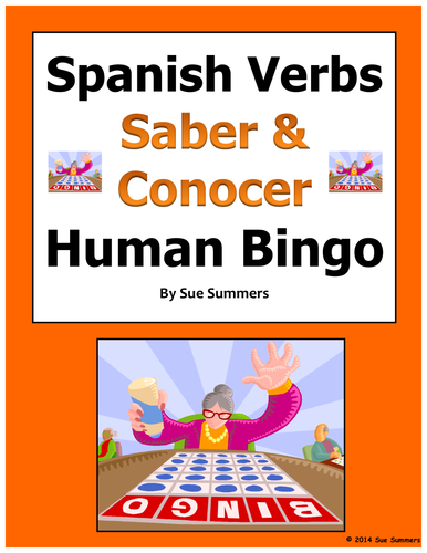 Spanish Saber and Conocer Human Bingo Game Speaking Activity