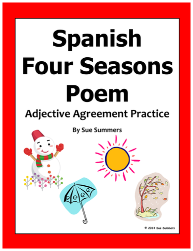Spanish Seasons Bilingual Poem and Activities