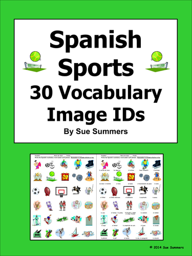 Spanish Sports 30 Vocabulary Image IDs Worksheet