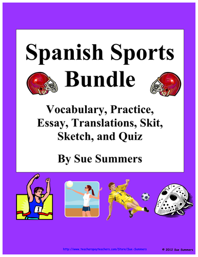 Spanish Sports Board Game and Vocabulary