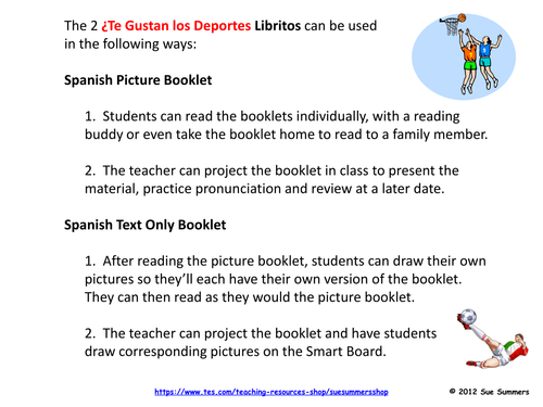 Spanish Sports Vocabulary 2 Early Reader Booklets