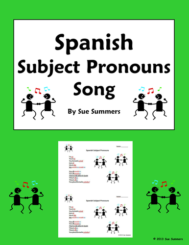 Spanish Subject Pronouns Song