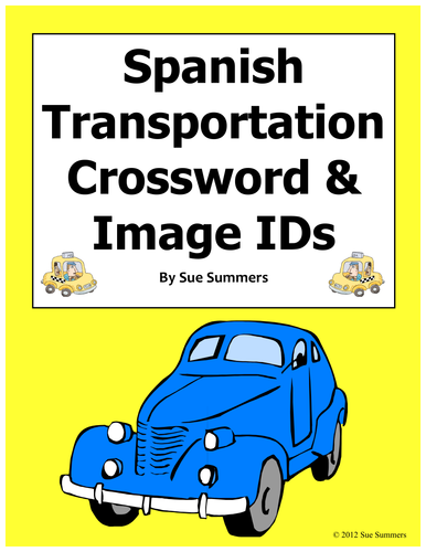 Spanish Transportation Crossword Puzzle Worksheet - El Transporte