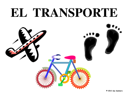 Spanish Transportation Power Point Presentation and Flashcards