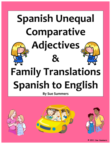 Spanish Unequal Comparative Adjectives SPANISH TO ENGLISH