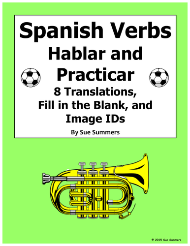 Spanish Verbs Hablar and Practicar with Adverbs of Frequency and Image IDs