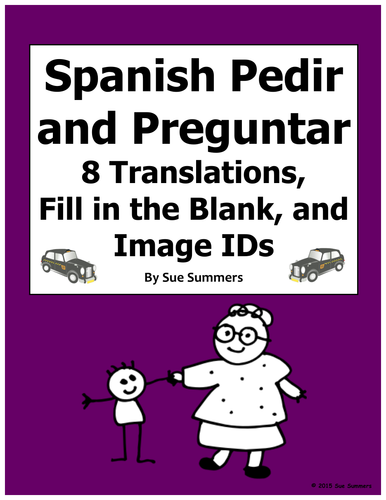 Spanish Verbs Pedir and Preguntar and Image IDs | Teaching Resources