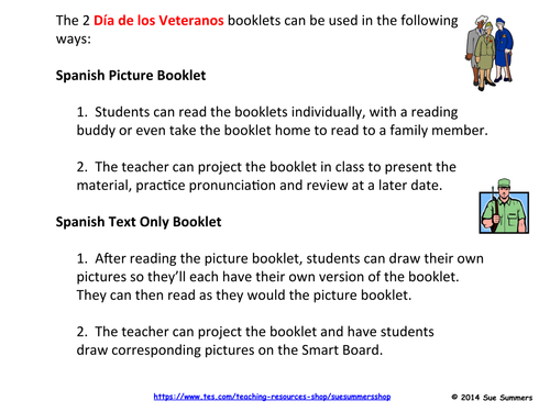 Spanish Veterans Day - 2 Emergent Reader Booklets