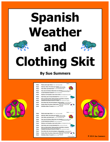 Spanish Weather Skit / Role Play / Pair Work - Hace Tanto Calor