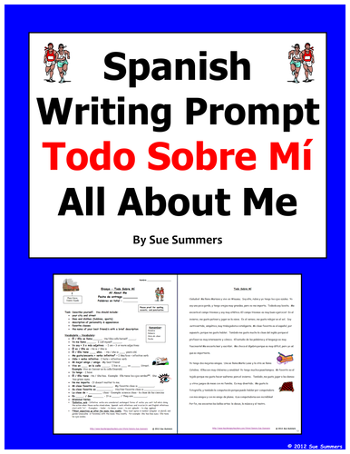 Spanish Writing Assignment / Essay Todo Sobre Mi - All About Me