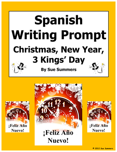 Spanish Writing Prompt - Three Kings' Day, Christmas, New Year