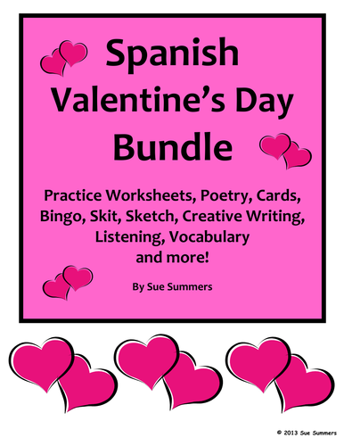 Spanish Valentine's Day Bundle - 15 Items, 73 Pages - El Dia de San Valentin