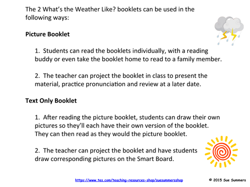 Weather 2 Emergent Reader Booklets Version II