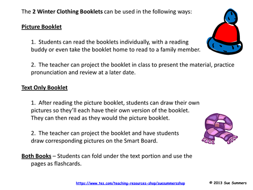 Winter Clothing 2 Emergent Readers