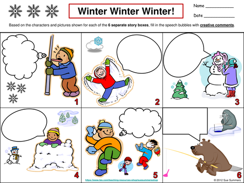 Winter Creative Writing Speech Bubble - ENGLISH