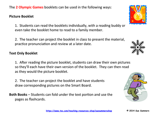 Winter Olympic Games 2 Emergent Readers - ENGLISH