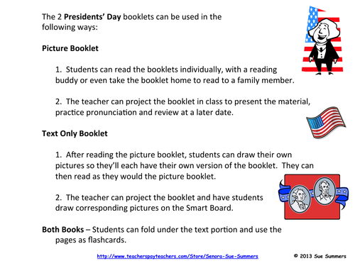 Presidents' Day 2 Emergent Reader Booklets - ENGLISH