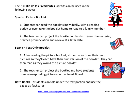 Presidents' Day Spanish Emergent Reader Booklets - El Dia de los Presidentes