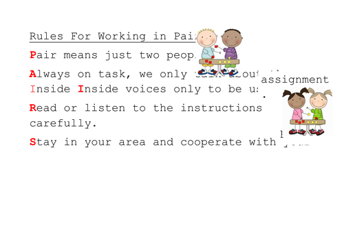 Rules for Working in Pairs