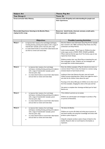 Art MTP year 5/6 Pop Art