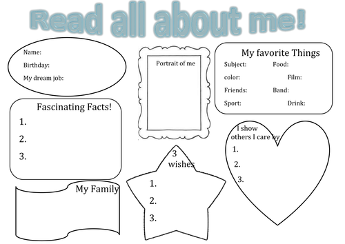All About Me Transition Poster