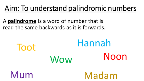 Palindromic Numbers PowerPoint