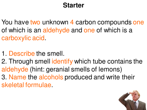 Carbonyl reduction AS level outstanding lesson