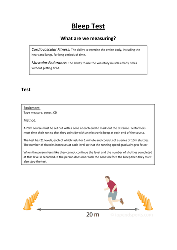Fitness Test Task Cards