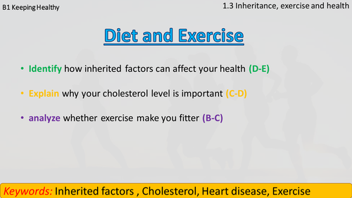 AQA B1.1.3 Inheritance, exercise and health
