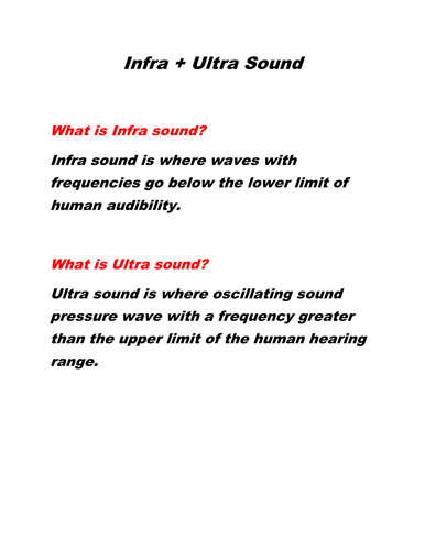 Infra + Ultra Sound