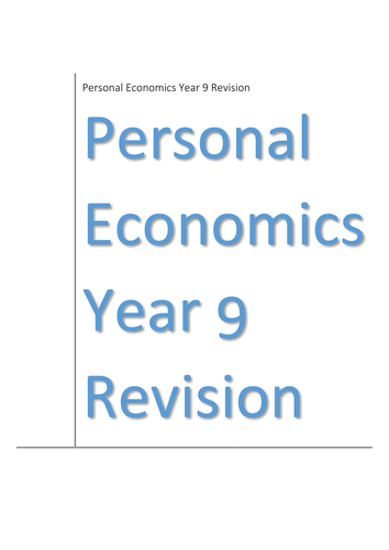 Personal Economics Unit 11 Revision