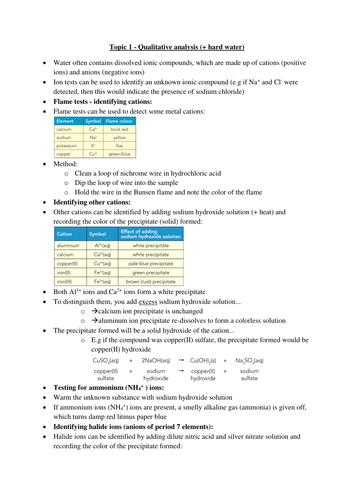 Edexcel Further Additional Science C3 revision notes