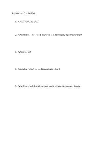 Red shift and the Doppler Effect