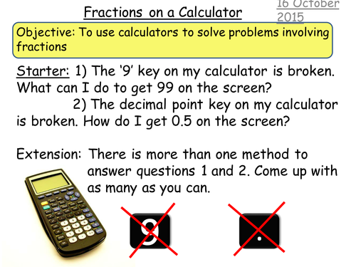 Fractions on Casio Calculator