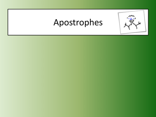 Apostrophes - Plural & Singular Possession
