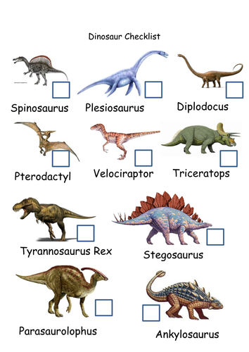 Dinosaur checklist