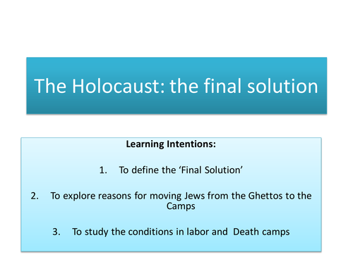 The Holocaust: The Final Solution