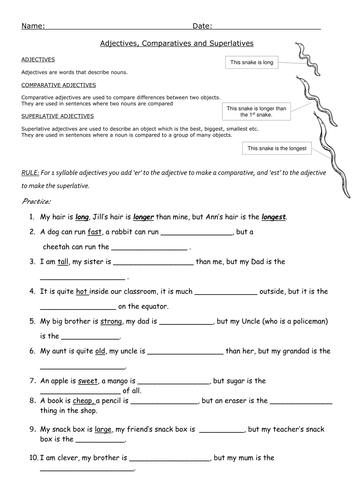 Comparatives and Superlatives