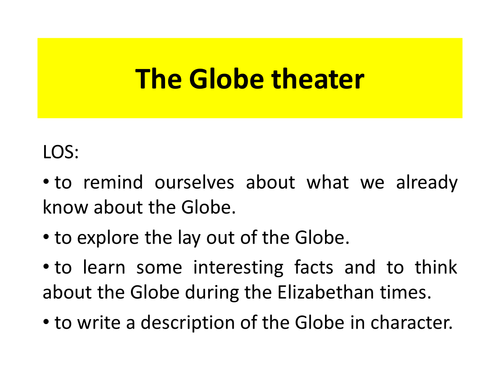 The Globe Theater Lesson Plan