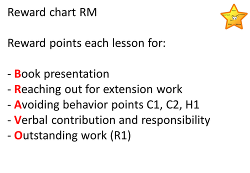 BRAVO Reward points chart RM